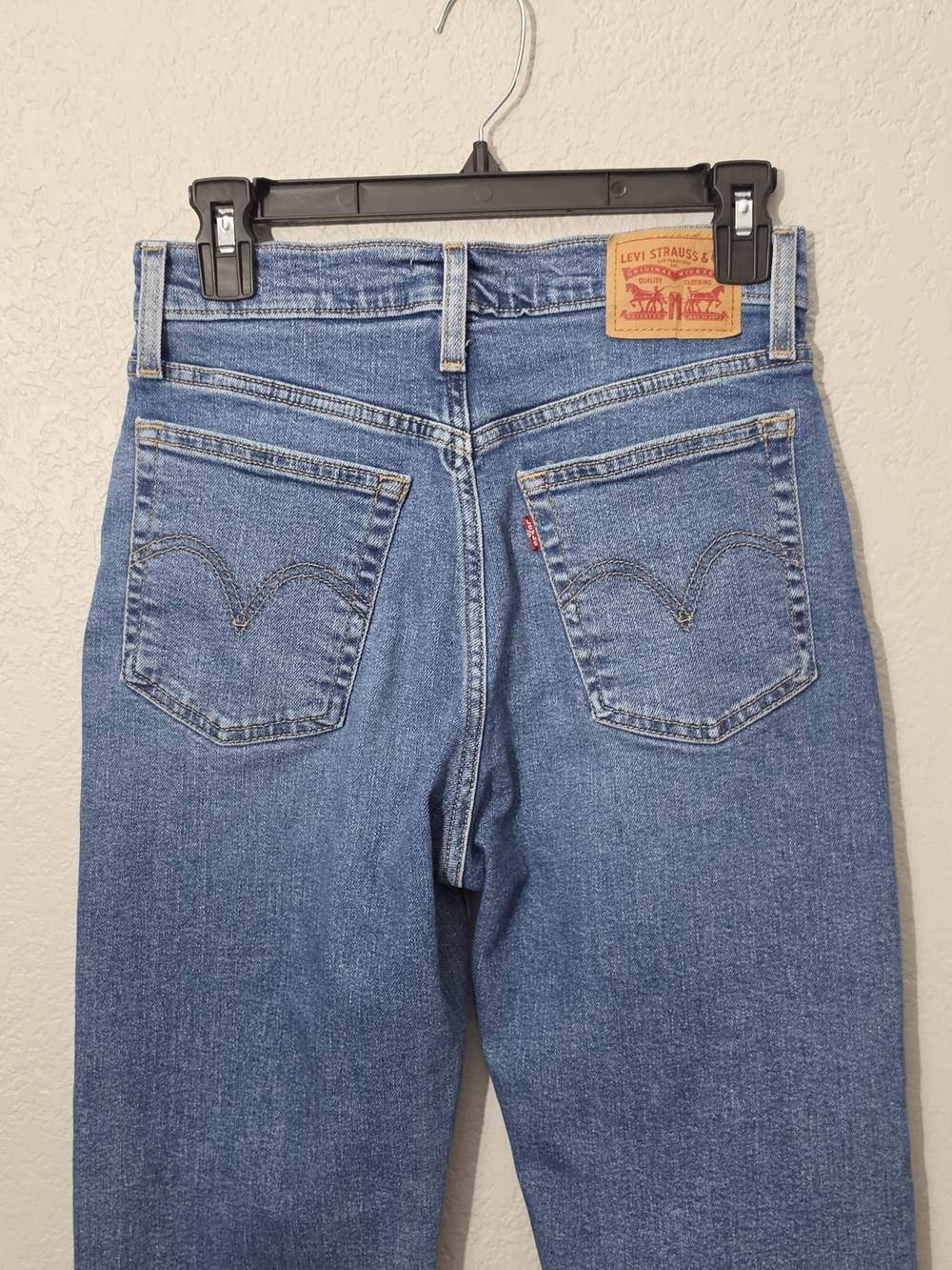Levi's Wedgie Straight Classic High Rise Jeans Medium Wash Ankle Womens 27 - Picture 5 of 10
